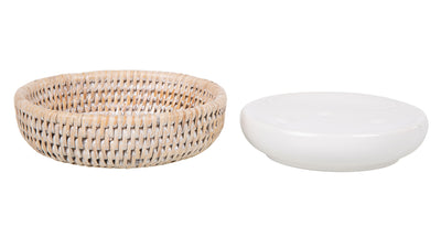 La Jolla Rattan Round Soap Dish