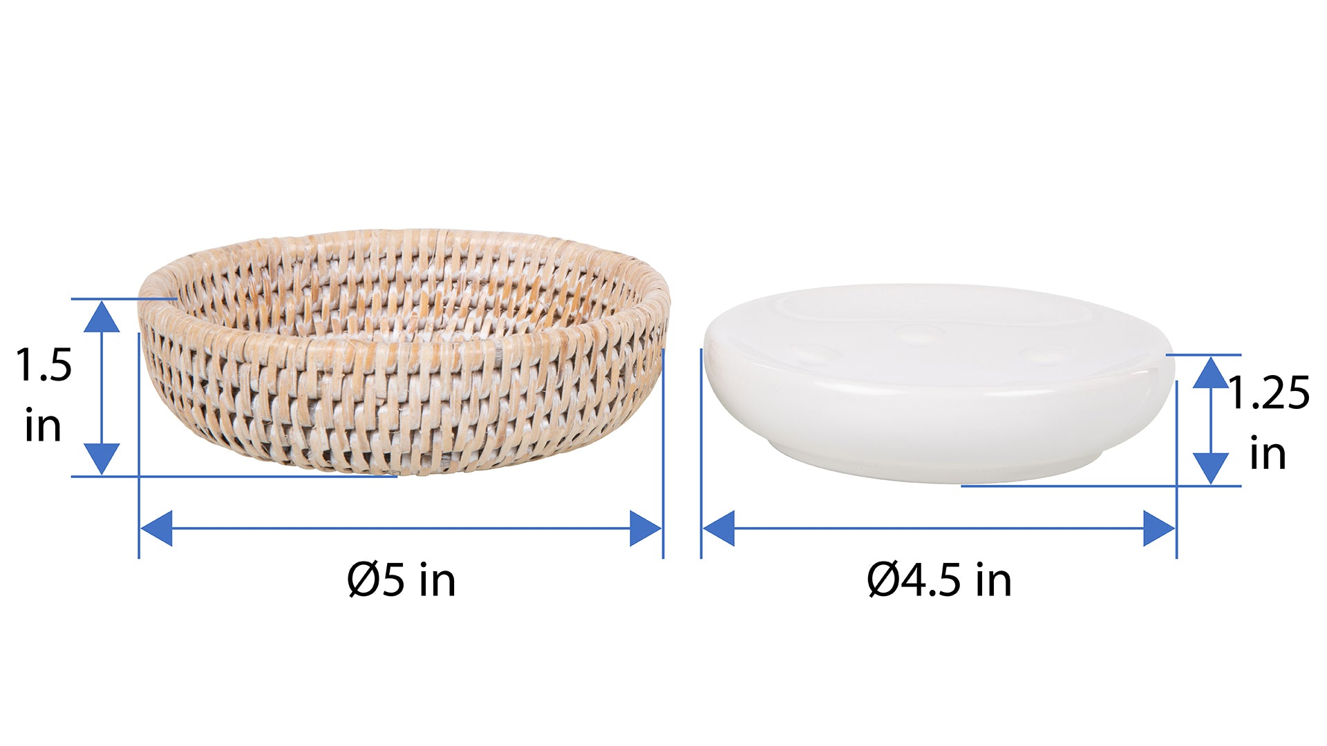 La Jolla Rattan Round Soap Dish