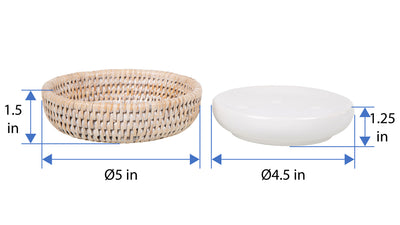 La Jolla Rattan Round Soap Dish