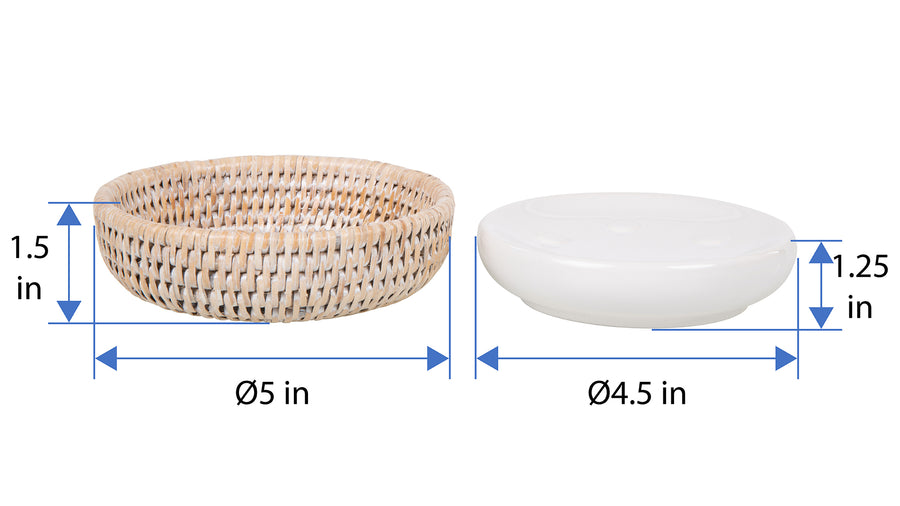 La Jolla Rattan Round Soap Dish