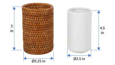 La Jolla Rattan Bathroom Tumbler and Toothbrush Holder (10 fl.oz.)