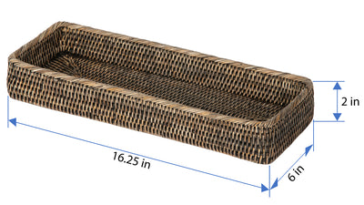 La Jolla Elongated Rattan Vanity Tray