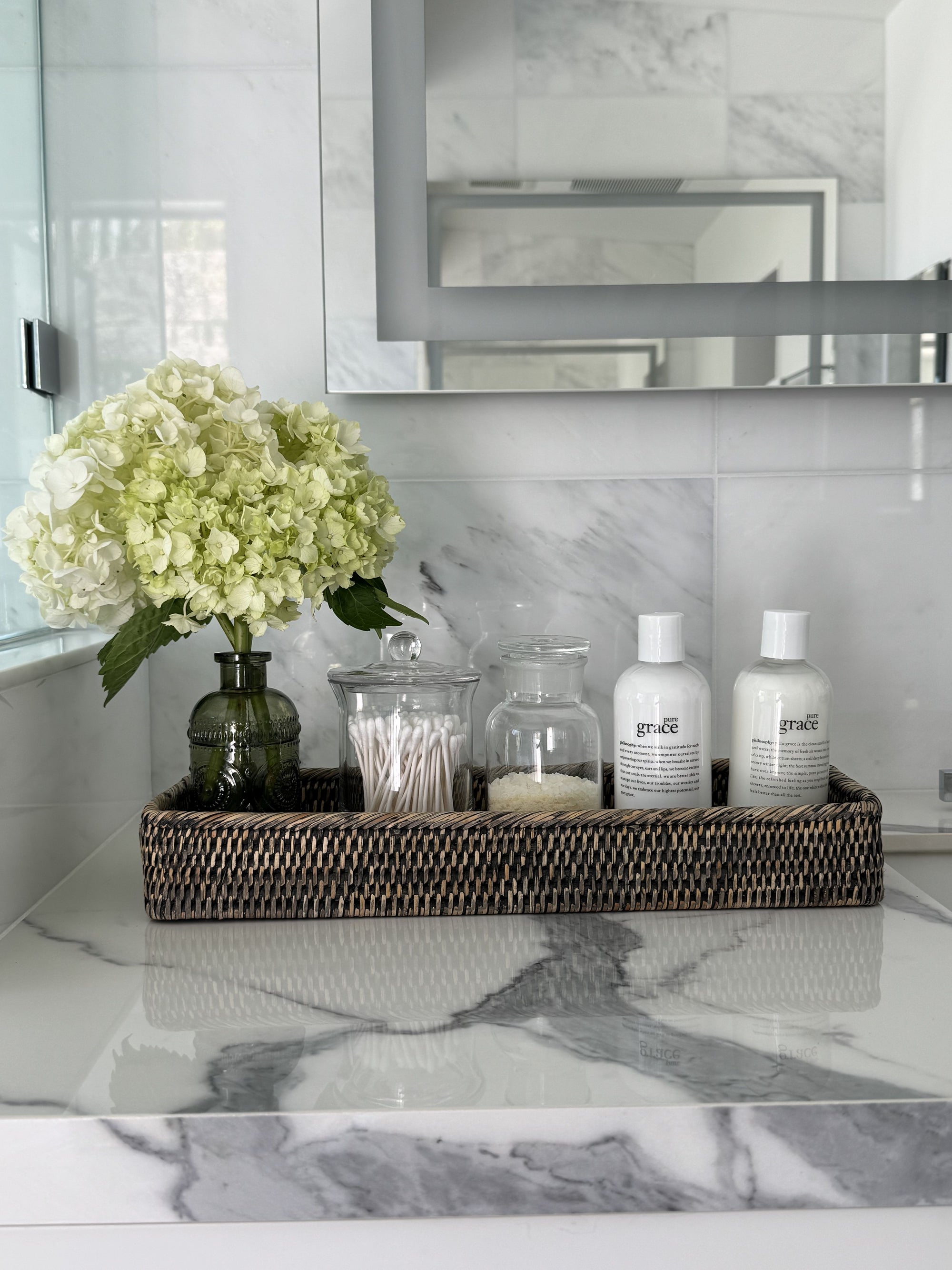 La Jolla Elongated Rattan Vanity Tray