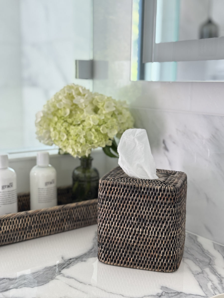 La Jolla Rattan Square Tissue Box Cover