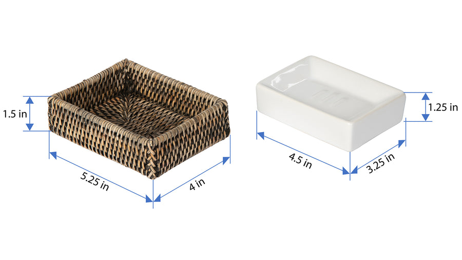La Jolla Rattan Rectangular Soap Dish