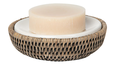 La Jolla Rattan Round Soap Dish