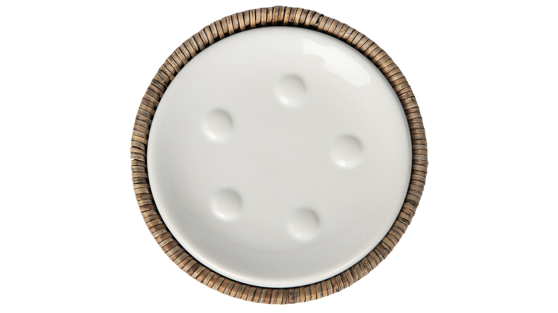 La Jolla Rattan Round Soap Dish
