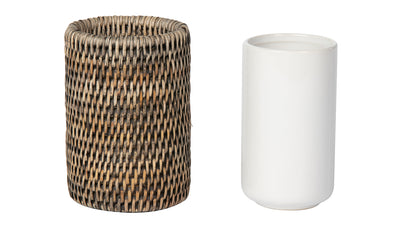 La Jolla Rattan Bathroom Tumbler and Toothbrush Holder (10 fl.oz.)