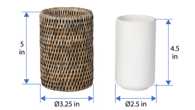 La Jolla Rattan Bathroom Tumbler and Toothbrush Holder (10 fl.oz.)