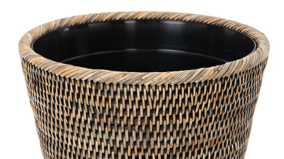 La Jolla Rattan Waste Basket with Plastic Insert