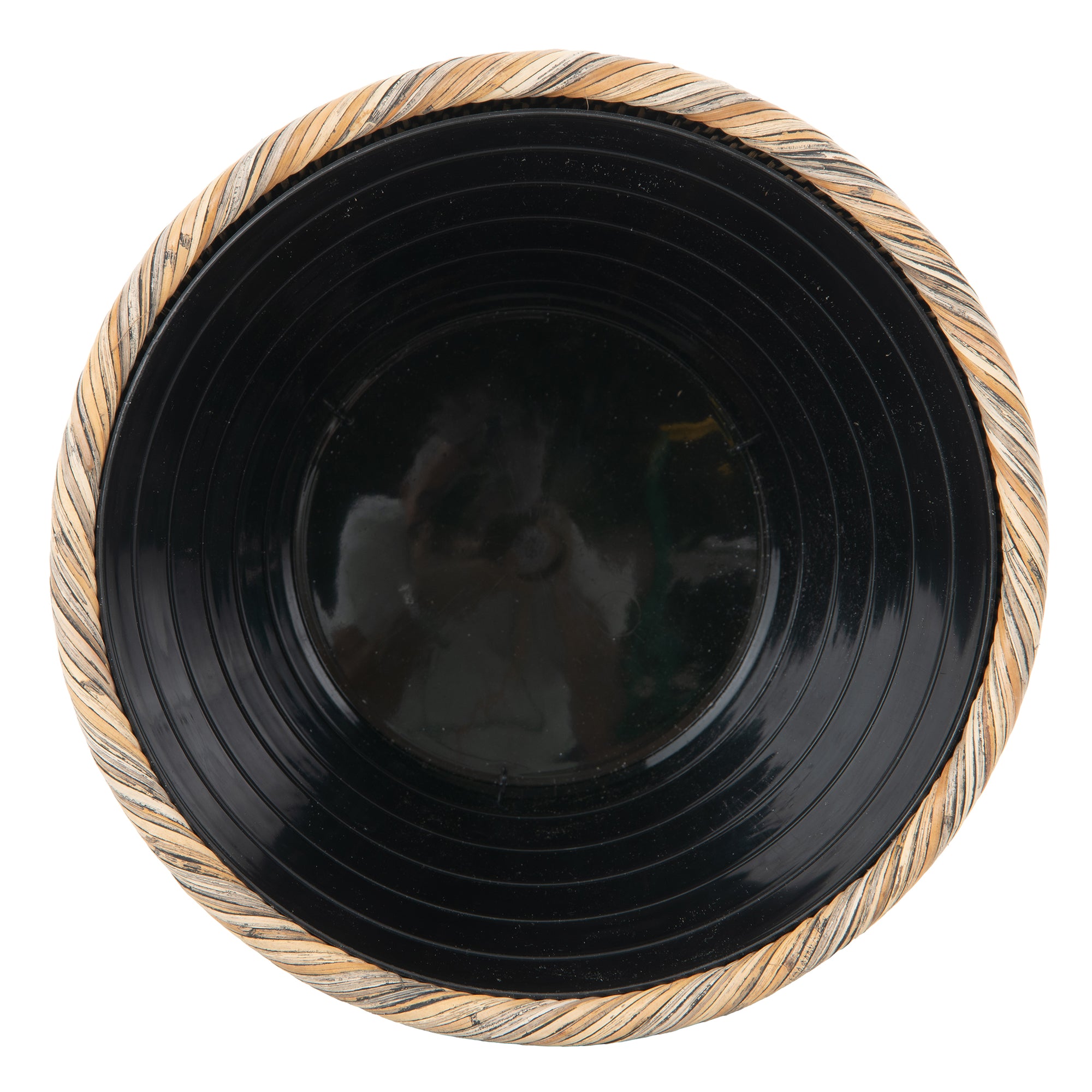 La Jolla Rattan Waste Basket with Plastic Insert