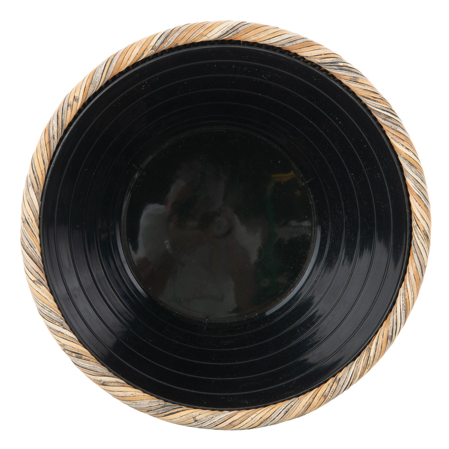 La Jolla Rattan Waste Basket with Plastic Insert