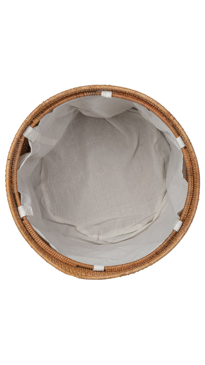 Loma Round Rattan Hamper and Laundry Basket with Removable Liner