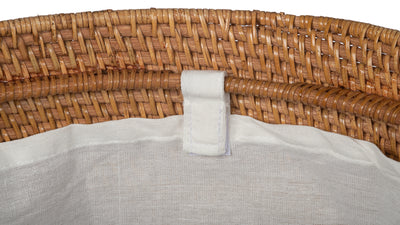 Loma Round Rattan Hamper and Laundry Basket with Removable Liner