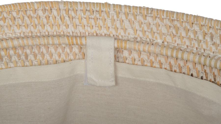 Loma Round Rattan Hamper and Laundry Basket with Removable Liner