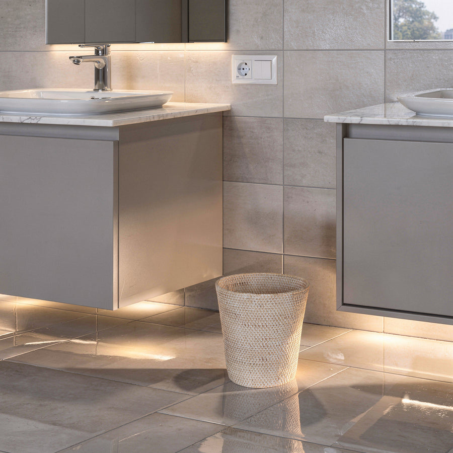 Loma Round Rattan Paper Waste Basket