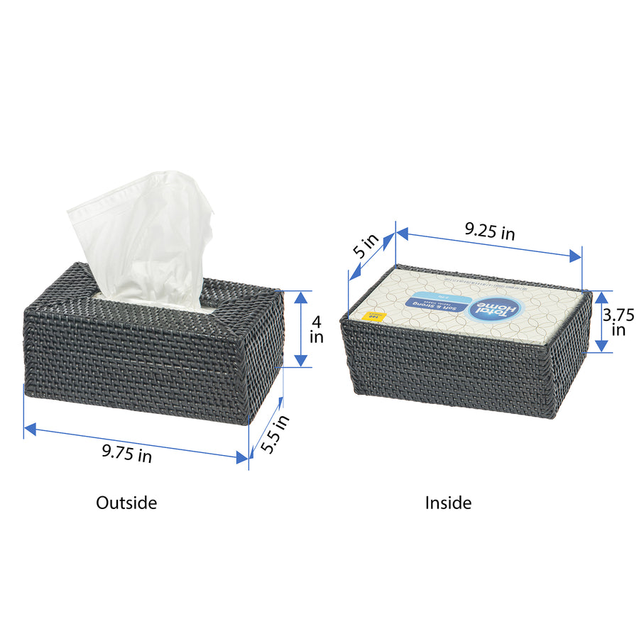 Loma Rectangular Rattan Tissue Box Cover