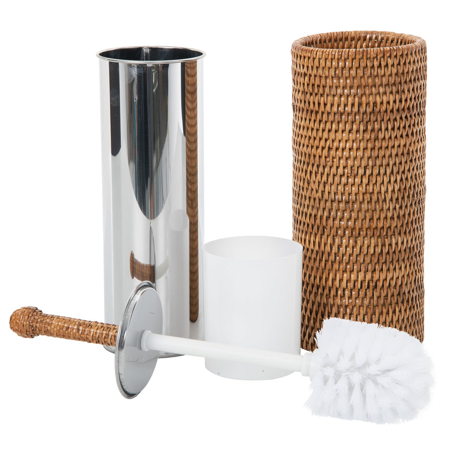La Jolla Rattan Toilet Brush with Stand