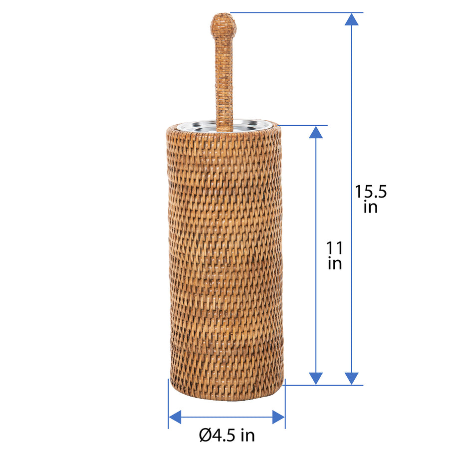 La Jolla Rattan Toilet Brush with Stand
