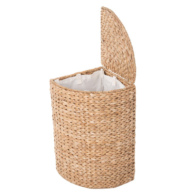 Pie Shaped Sea Grass Corner Hamper w/Liner, Natural