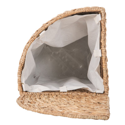 Pie Shaped Sea Grass Corner Hamper w/Liner, Natural