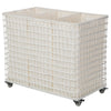 Wicker 3-Bag Rolling Laundry Sorter & Hamper with Caster Wheels