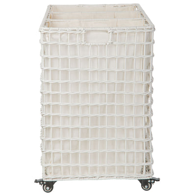 Wicker 3-Bag Rolling Laundry Sorter & Hamper with Caster Wheels