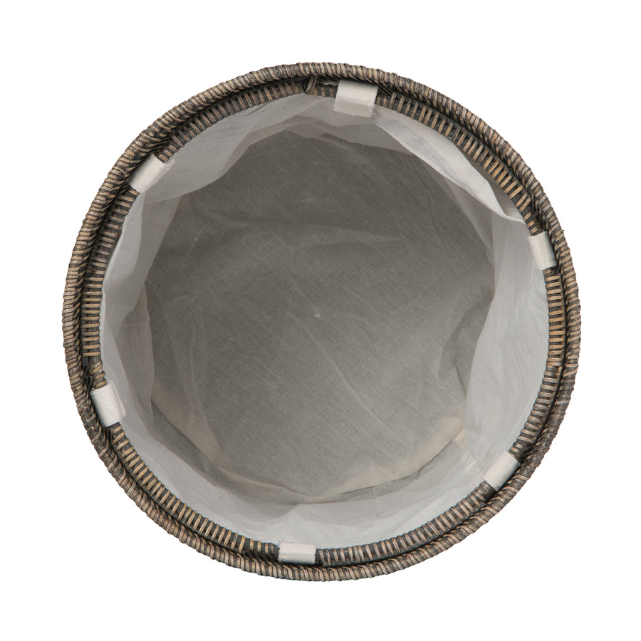 Loma Round Rattan Hamper with Liner, Apartment Size
