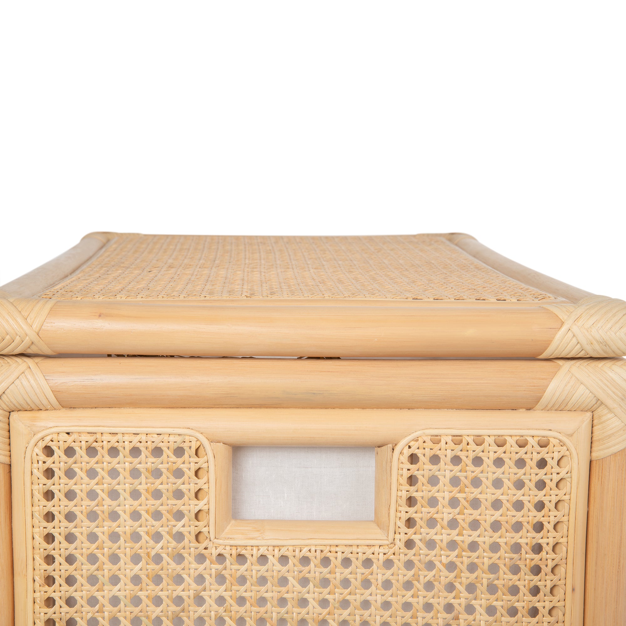Rectangular Rattan Cane Clothes Hamper and Laundry Basket with Removable Liner  & Lid, 2 Loads