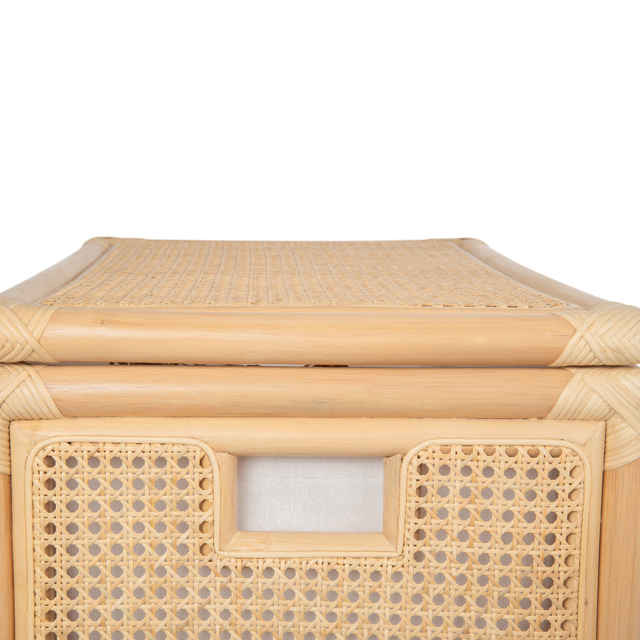 Rectangular Rattan Cane Clothes Hamper and Laundry Basket with Removable Liner  & Lid, 2 Loads