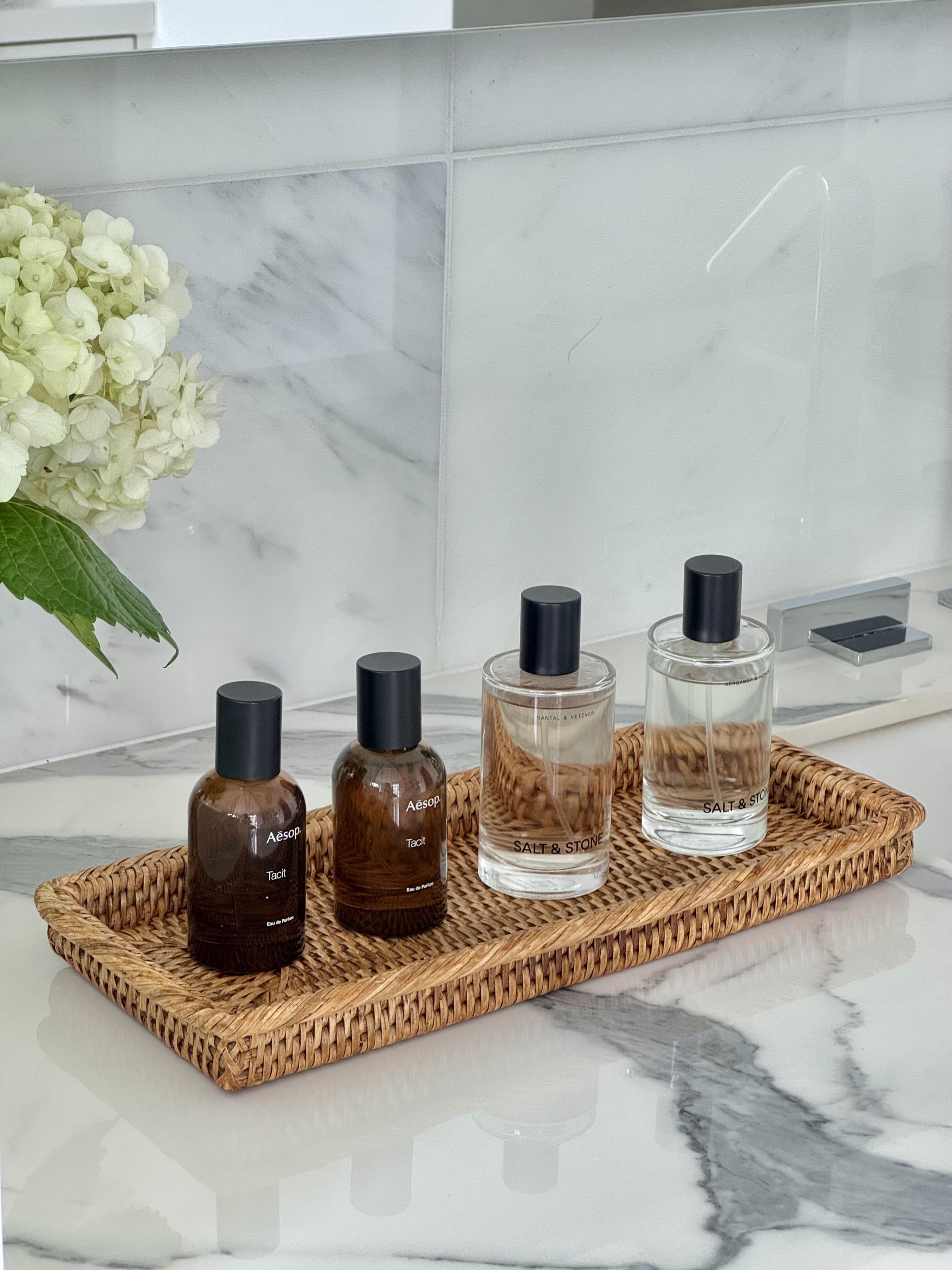 La Jolla Rattan Perfume, Vanity & Bathroom Counter Top Tray