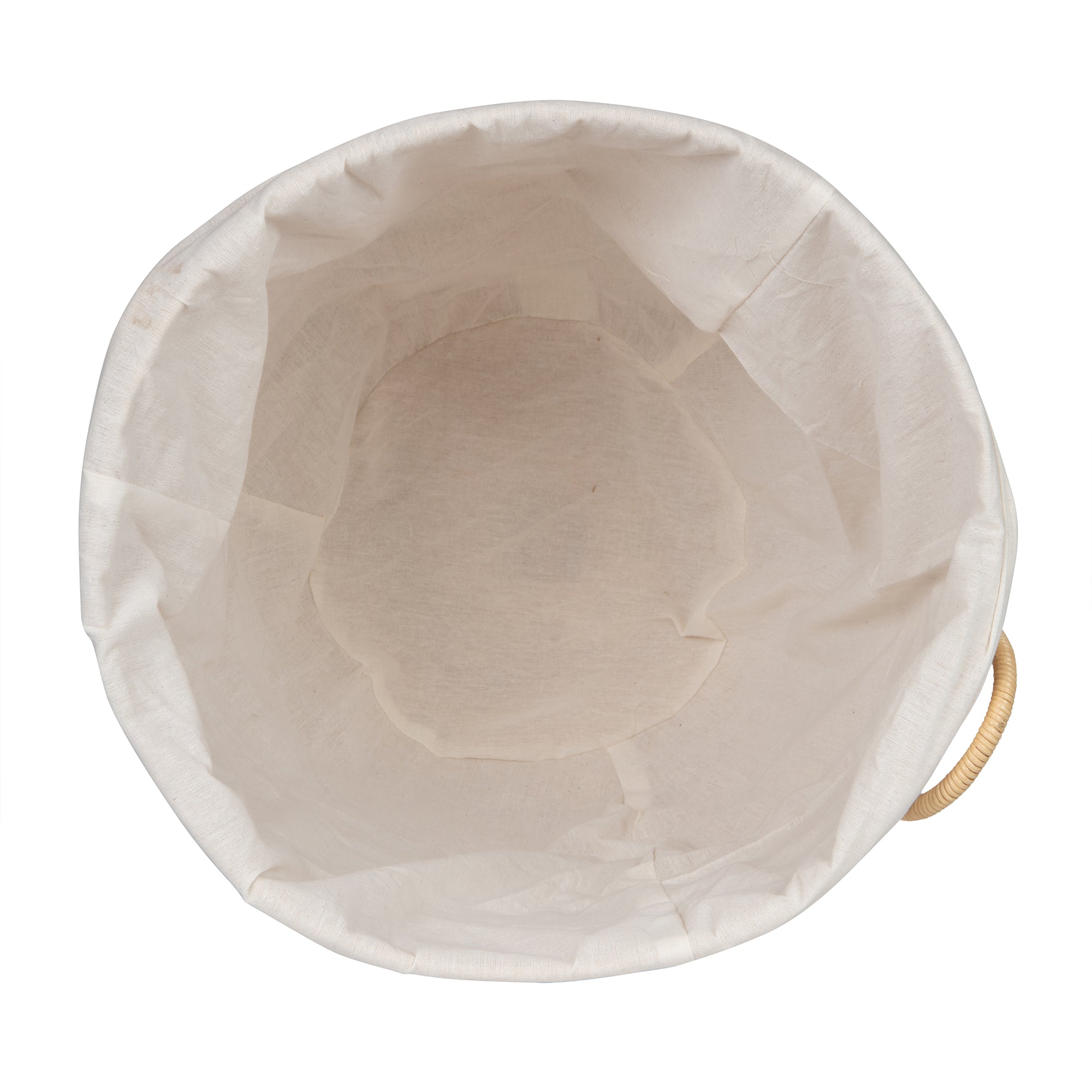 Noor Round Wicker Hamper Laundry  Storage Basket with Liner, Natural