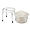 Rolling Wicker Laundry Basket and Hamper with Cotton Liner and Stand