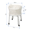 Rolling Wicker Laundry Basket and Hamper with Cotton Liner and Stand