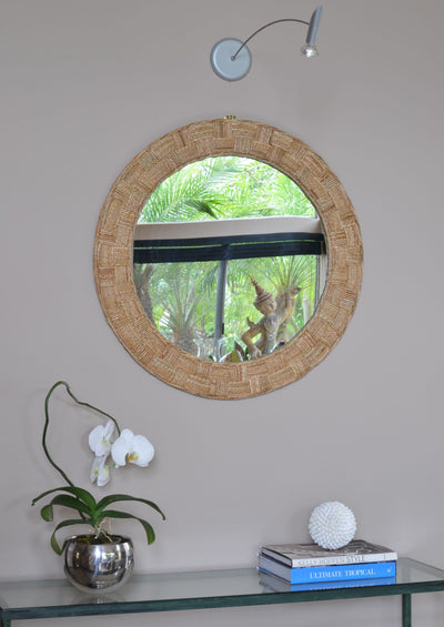 Round Chequered Wall Mirror