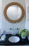 Round Chequered Wall Mirror