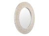 Round Capiz Seashell Sunray Wall Mirror, Pearlescent White