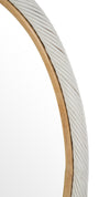 Oval Twisted Rattan Wall Mirror, White and Natural