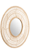 Luhu Round Cane Rib Decorative Wall Mirror