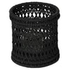 Cabo Hurricane Decorative Rattan Candle Holders, Black