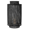 Cabo Decorative Rattan Candle Hurricane Lanterns, Black