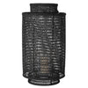 Cabo Decorative Rattan Candle Hurricane Lanterns, Black