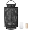 Cabo Decorative Rattan Candle Hurricane Lanterns, Black