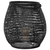 Cabo Tulip Decorative Rattan Candle Hurricane Lanterns, Black