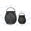 Cabo Tulip Decorative Rattan Candle Hurricane Lanterns, Black