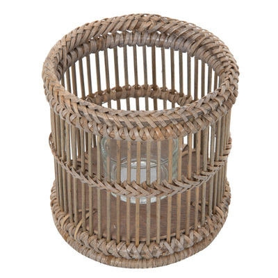 Baja Hurricane Rattan Candle Holders, Natural