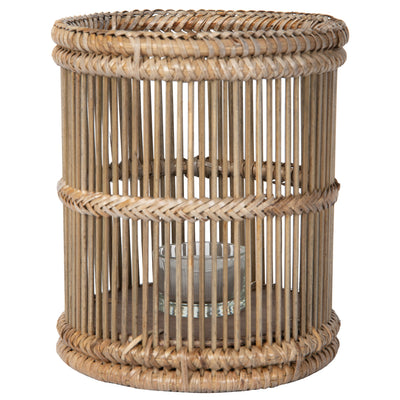 Baja Hurricane Rattan Candle Holders, Natural