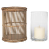 Baja Hurricane Rattan Candle Holders, Natural