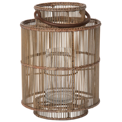 Baja Decorative Rattan Candle Hurricane Lanterns, Natural