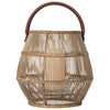 Baja Tulip Decorative Rattan Hurricane Lanterns, Natural